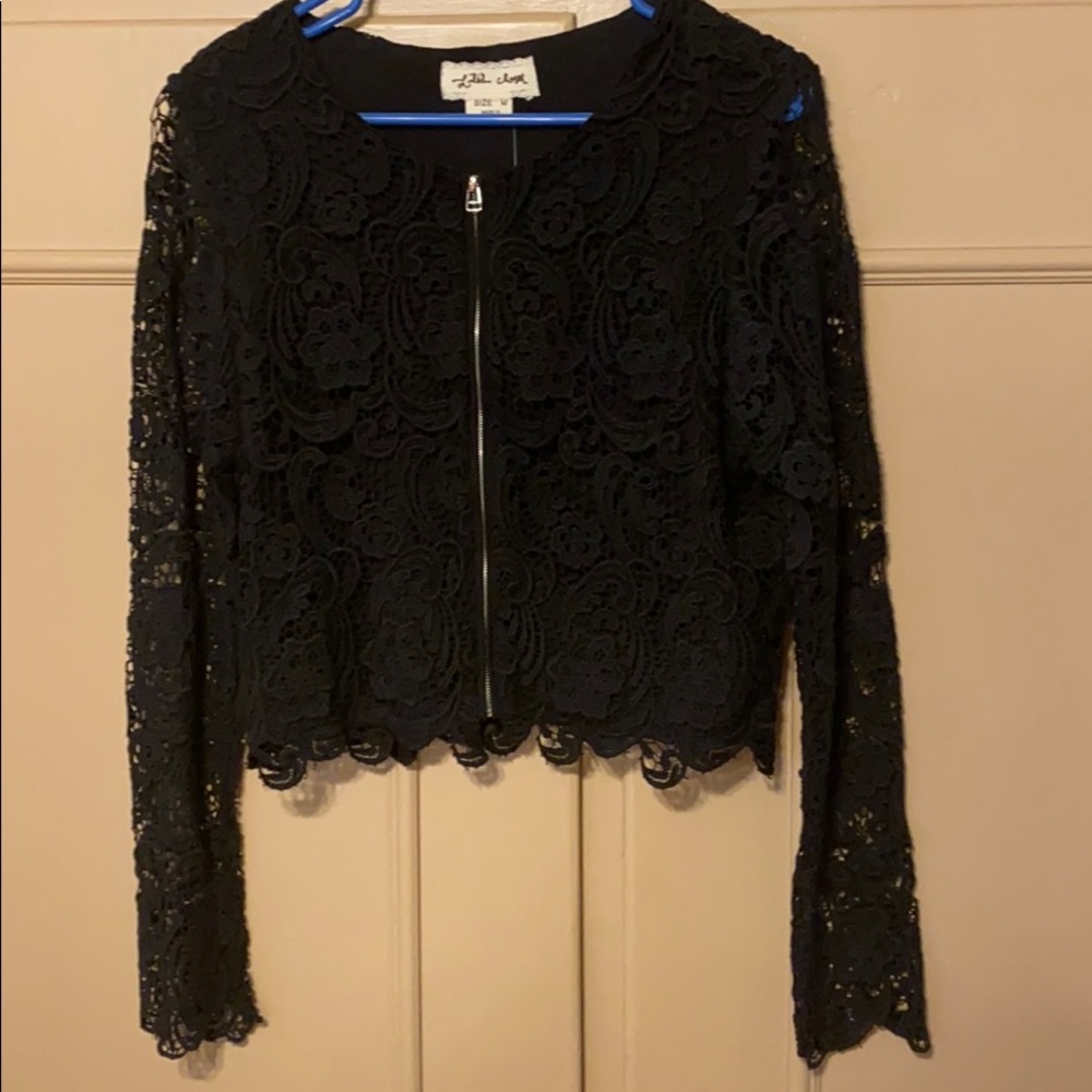 Anthropologie Black Lace Jacket